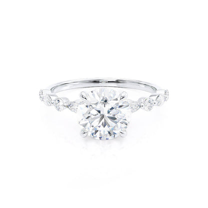 0.90 CT Round Pave Setting CVD G/VS2 Diamond Engagement Ring