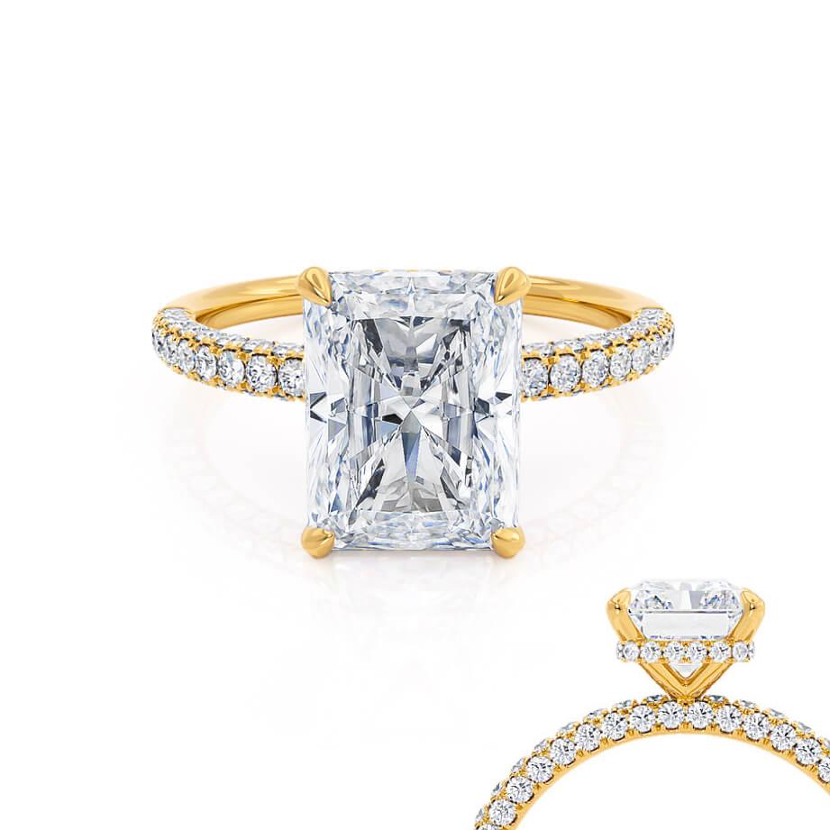 1.50 CT Radiant Hidden Halo CVD F/VS1 Diamond Engagement Ring