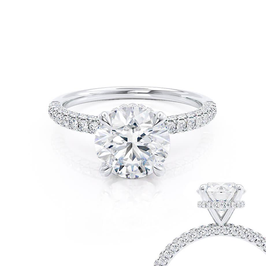 1.90 CT Round Hidden Halo CVD G/VS1 Diamond Engagement Ring