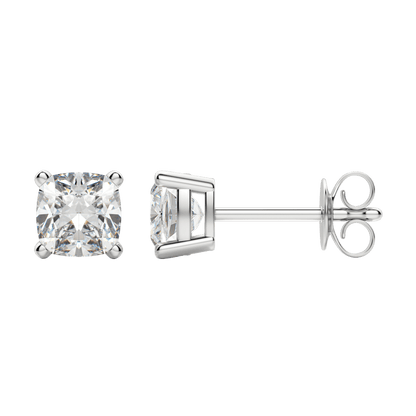 0.50 CT-2.0 CT Cushion Solitaire CVD F/VS Diamond Earrings