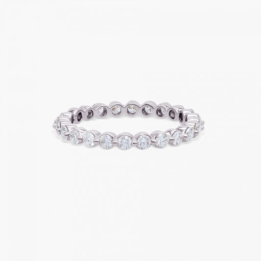 0.74ct Round EF- VVS Diamond Full Eternity Bezel Wedding Band