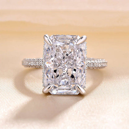 7.0 CT Radiant Hidden Halo CVD F/VS1 Diamond Engagement Ring