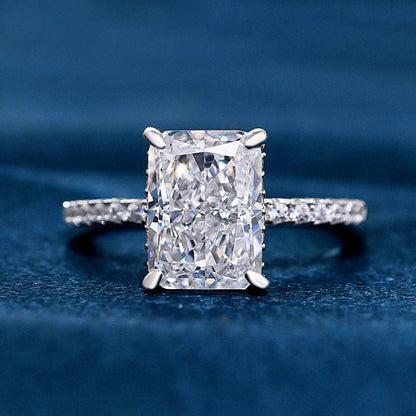 3.33 CT Radiant Hidden Halo CVD F/VS1 Diamond Engagement Ring