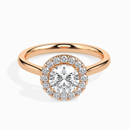 1ct Round F- VS Diamond Halo Engagement Ring