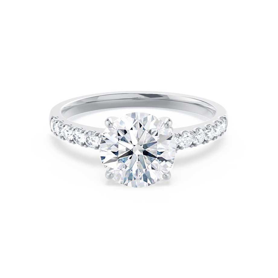 1.20 CT Round Pave Setting CVD G/VS2 Diamond Engagement Ring