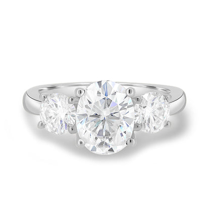 1.68 CT Oval Three Stone CVD F/VS2 Diamond Engagement Ring