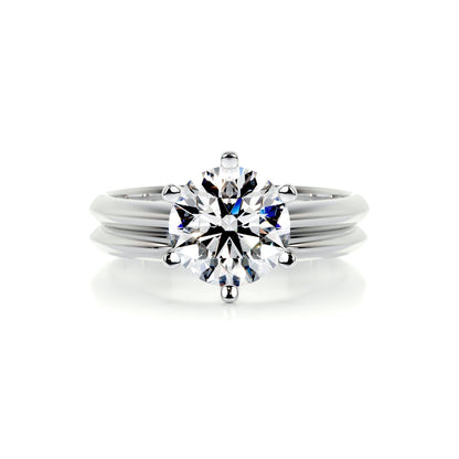 1.0 CT Round Solitaire CVD F/VS Diamond Bridal Ring Set