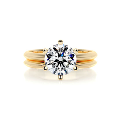 1.0 CT Round Solitaire CVD F/VS Diamond Bridal Ring Set