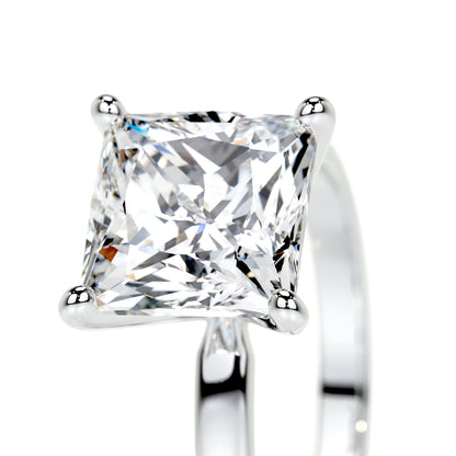 3.0 CT Princess Solitaire CVD F/VS2 Diamond Engagement Ring