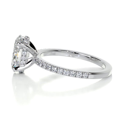 1.50 CT Oval Hidden Halo CVD D/VS2 Diamond Engagement Ring