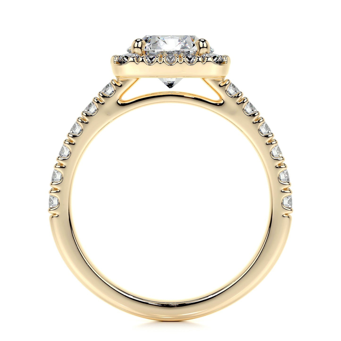 1.50 CT Round Halo CVD D/VS1 Diamond Engagement Ring