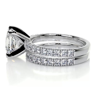 1.50 CT Princess Solitaire CVD F/VS Diamond Bridal Ring Set