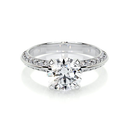 2.0 CT Round Solitaire CVD E/VS2 Diamond Engagement Ring