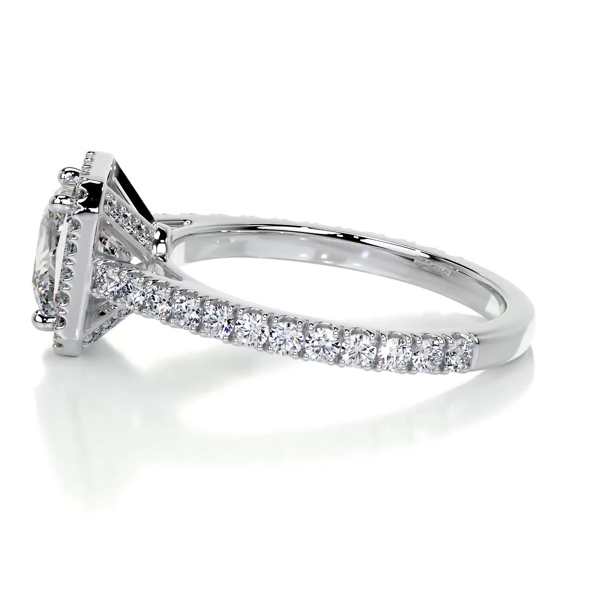 1.20 CT Princess Halo CVD E/VS2 Diamond Engagement Ring