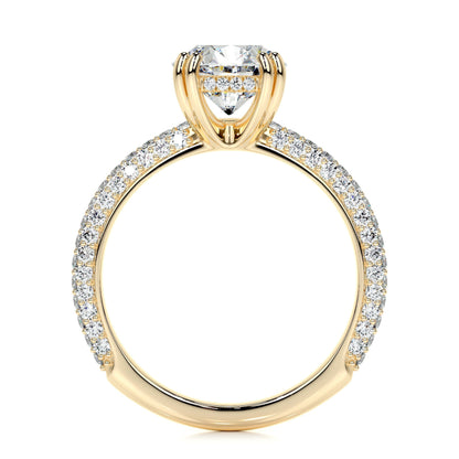 2.0 CT Round Hidden Halo CVD E/VS1 Diamond Engagement Ring