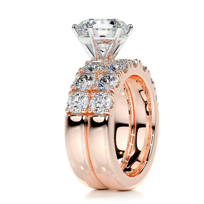 3.0 CT Round Solitaire CVD F/VS Diamond Bridal Set