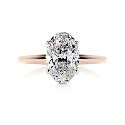 2 ct Oval E- VS2 Diamond Solitaire Moissanite Engagement Ring