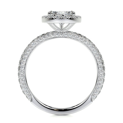 2.0 CT Pear Halo CVD F/VS2 Diamond Engagement Ring