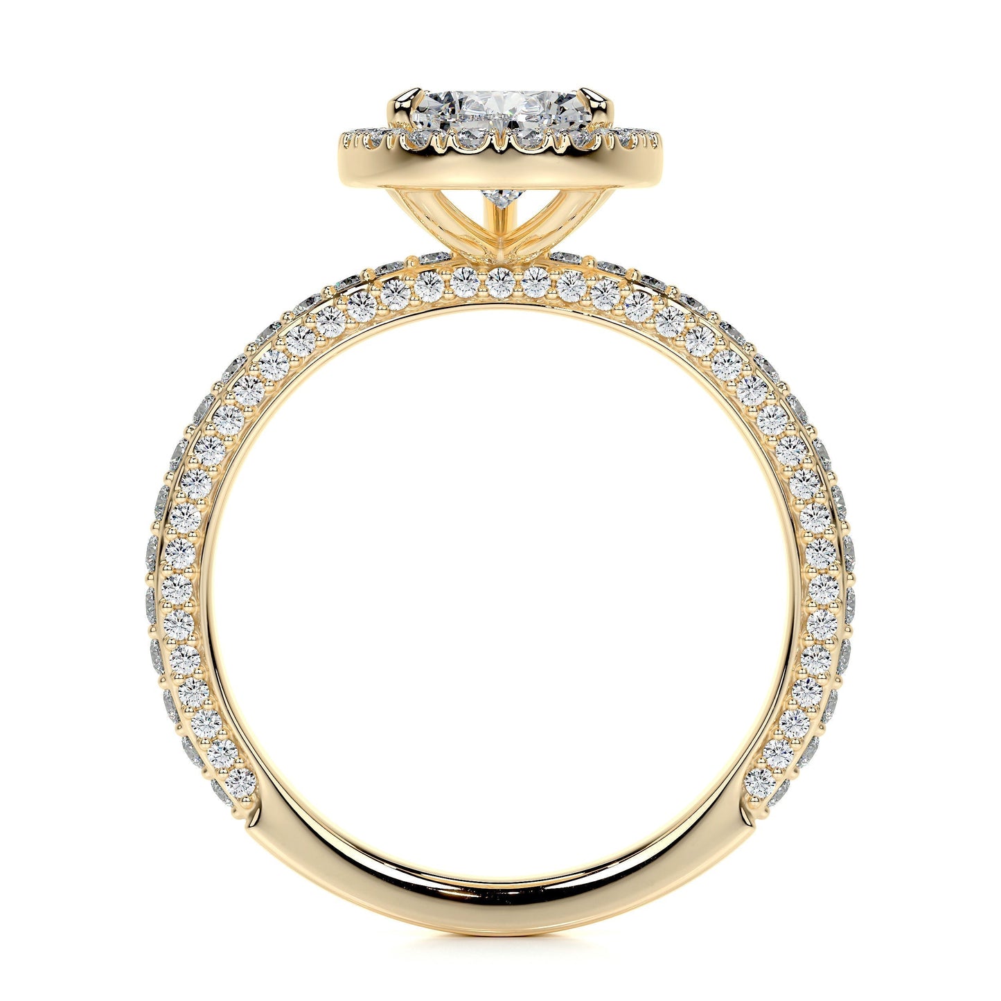 2.0 CT Pear Halo CVD F/VS2 Diamond Engagement Ring