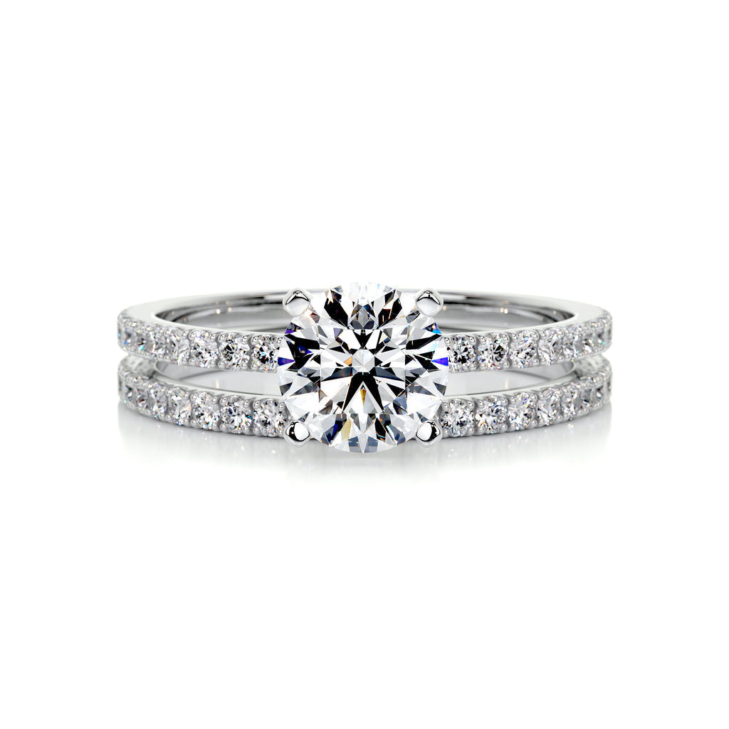 1.0 CT Round Solitaire CVD F/VVS2 Diamond Bridal Ring Set