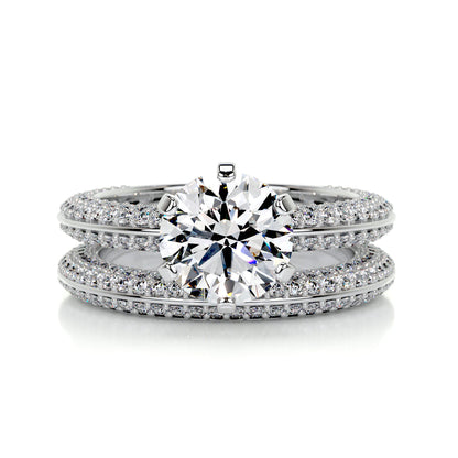 2.0 CT Round Solitaire CVD F/VS Diamond Bridal Ring Set