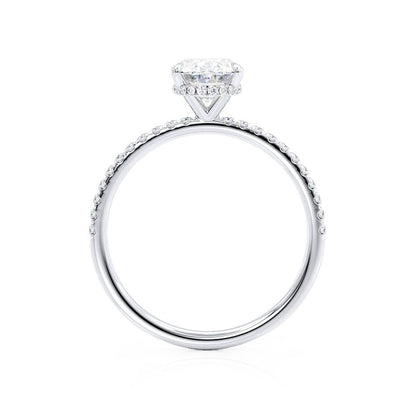 1.20 CT Oval Hidden Halo CVD F/VVS1 Diamond Engagement Ring