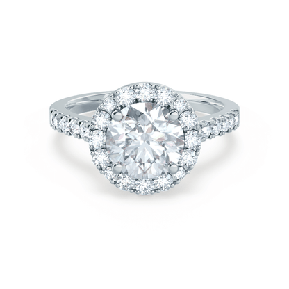 1.00 CT Round Halo CVD G/VS2 Diamond Engagement Ring