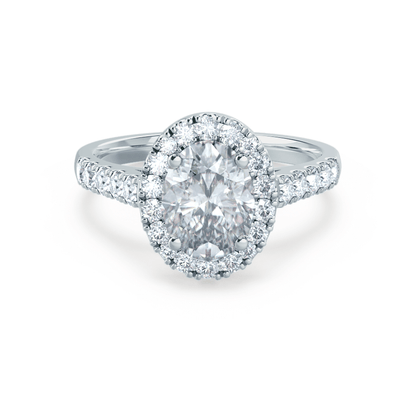 1.50 CT Oval Halo CVD F/VVS1 Diamond Engagement Ring