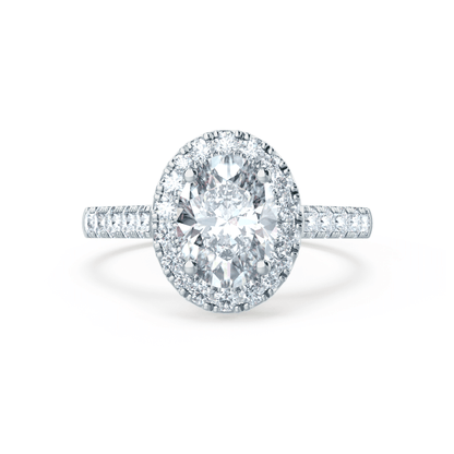 1.50 CT Oval Halo CVD E/VVS1 Diamond Engagement Ring