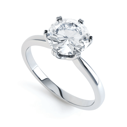 1.0 CT Round Solitaire CVD F/VS2 Diamond Engagement Ring