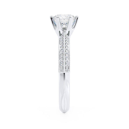 1.20 CT Round Pave Setting CVD E/VS1 Diamond Engagement Ring
