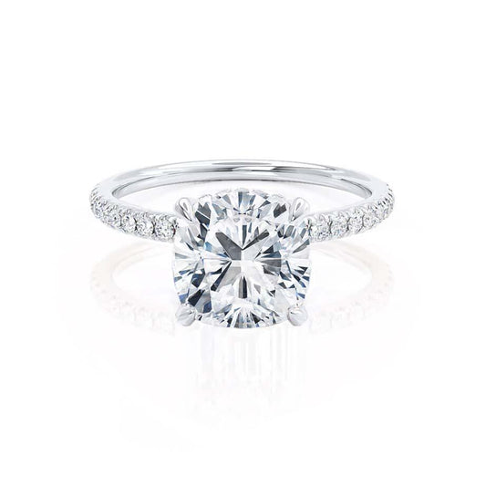 2.50 CT Cushion Hidden Halo CVD F/VVS1 Diamond Engagement Ring