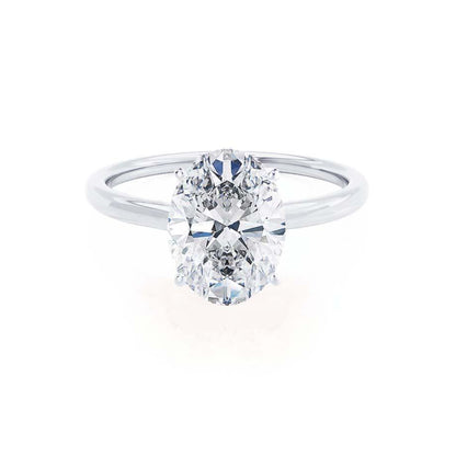 0.2 CT Oval Solitaire CVD E/VVS1 Diamond Engagement Ring