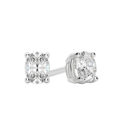 0.50 CT-2.0 CT Oval Solitaire CVD F/VS Diamond Earrings