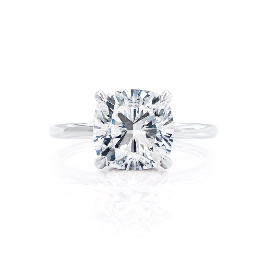 1.0 CT Cushion Hidden Halo CVD E/VS2 Diamond Engagement Ring