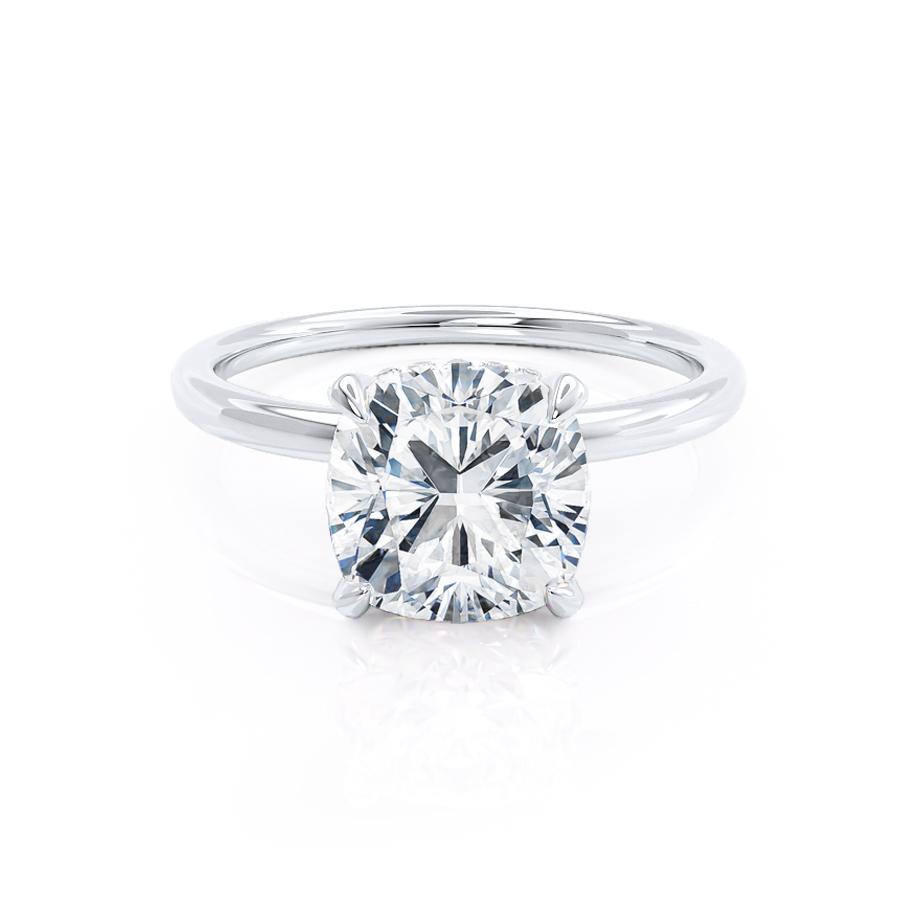 1.50 CT Cushion Hidden Halo CVD F/VVS2 Diamond Engagement Ring