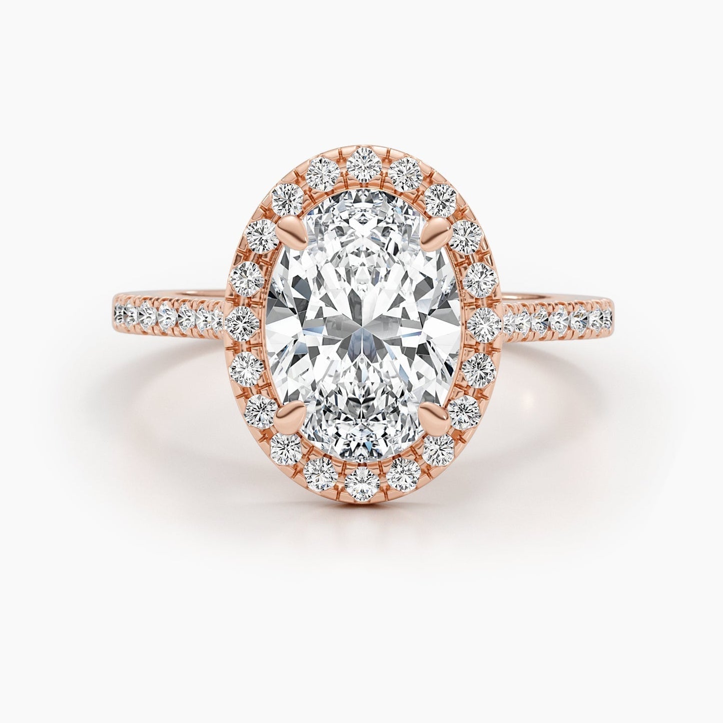 2.58ct Oval E- VS Halo & Pave Diamond Engagement Ring