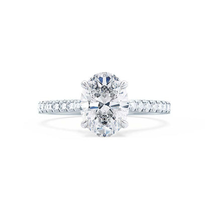 1.50 CT Oval Pave Setting CVD G/VS2 Diamond Engagement Ring