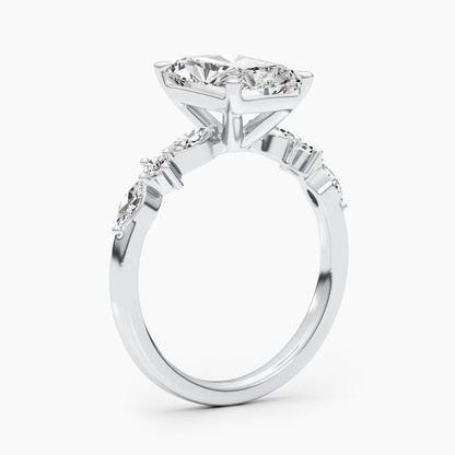 4ct Radiant G- VS Dainty Diamond Engagement Ring