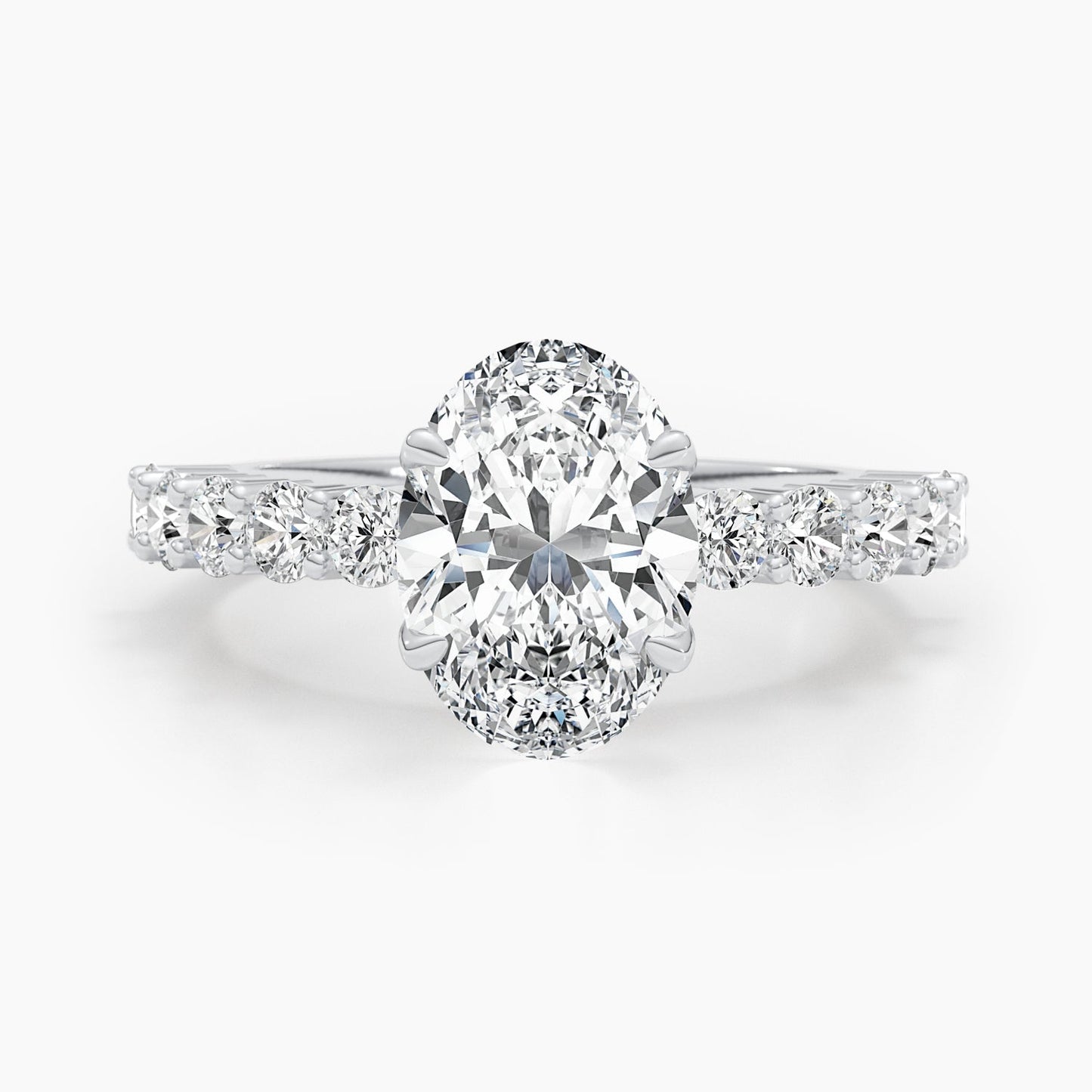 2.79ct Oval E- VS Pave Diamond Engagement Ring