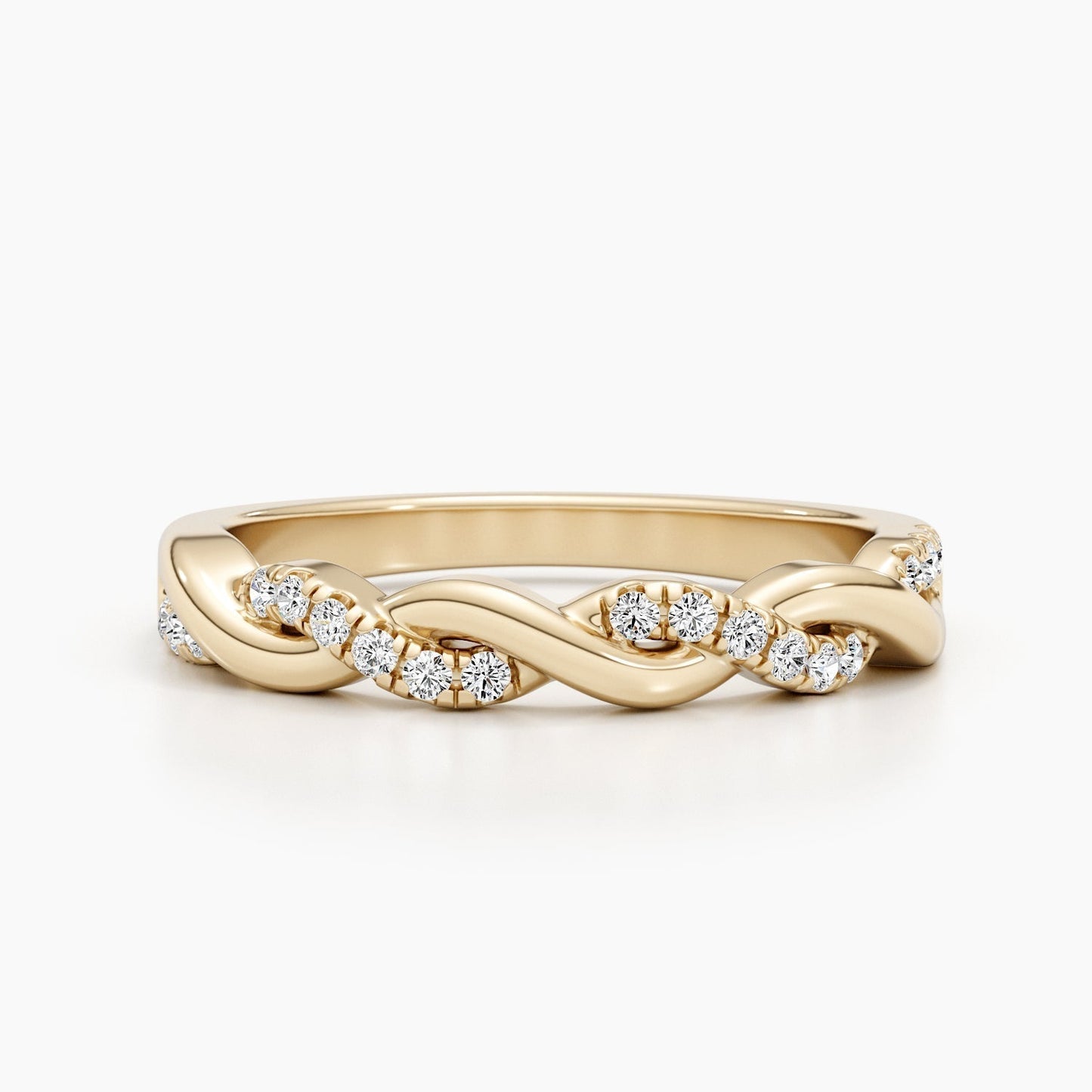 0.2 CT Round Twisted Wedding Band