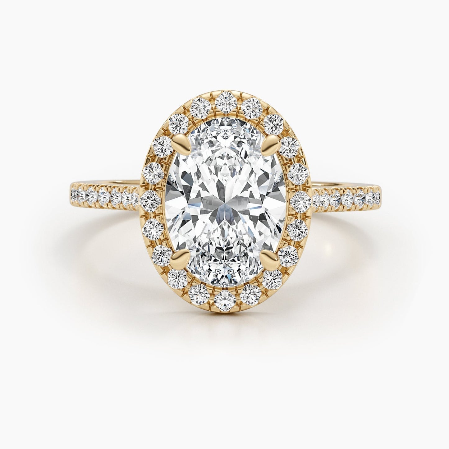 2.58ct Oval E- VS Halo & Pave Diamond Engagement Ring