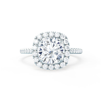 1.20 CT Round Halo CVD G/VVS1 Diamond Engagement Ring