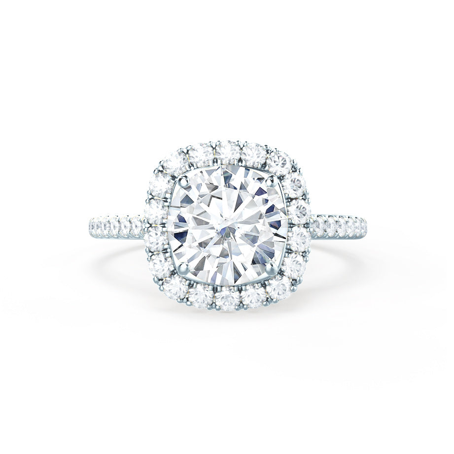 1.20 CT Cushion Halo CVD E/VVS2 Diamond Engagement Ring