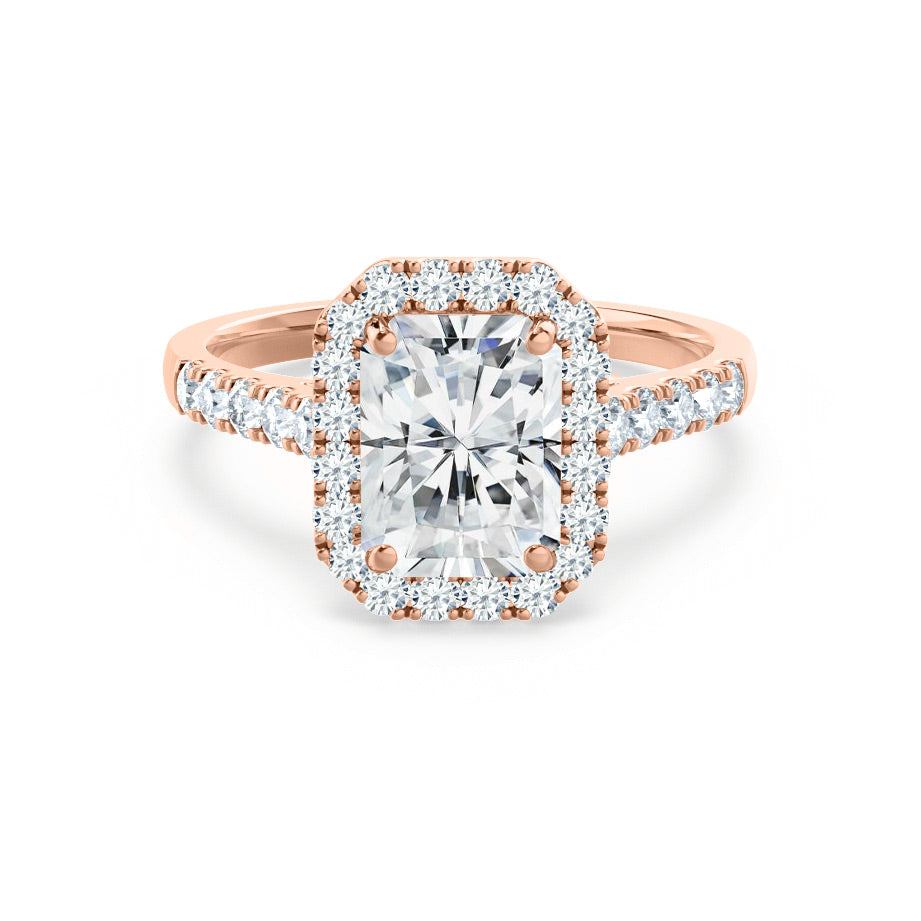 2.50 CT Radiant Halo CVD G/VS2 Diamond Engagement Ring