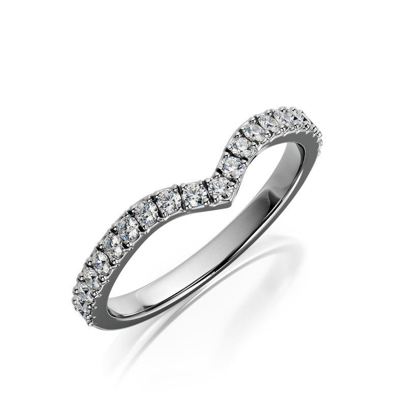 0.21 CT Round Curved EF/VS1 Diamond Engagement Ring