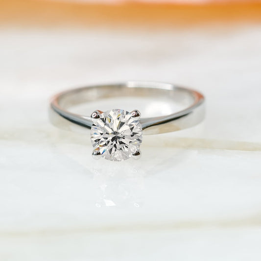 1.0 CT Round Solitaire F/VS1 Diamond Engagement Ring