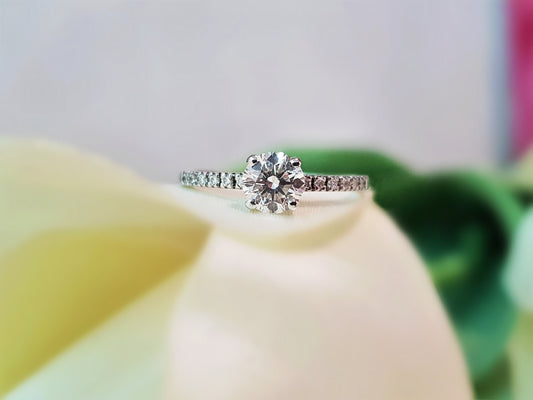 1.0 CT Round Solitaire CVD F/VS1 Diamond Engagement Ring