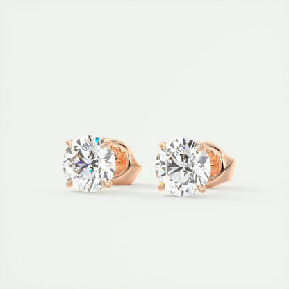 1.0 CT Round Solitaire CVD G/VS Diamond Earrings