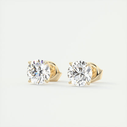 1.0 CT Round Solitaire CVD G/VS Diamond Earrings